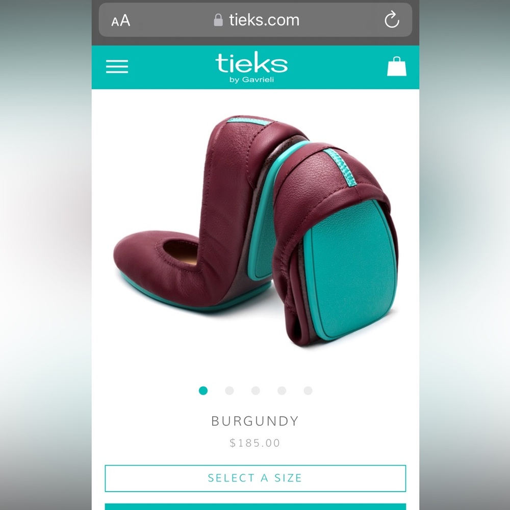 Tieks burgundy flats 10